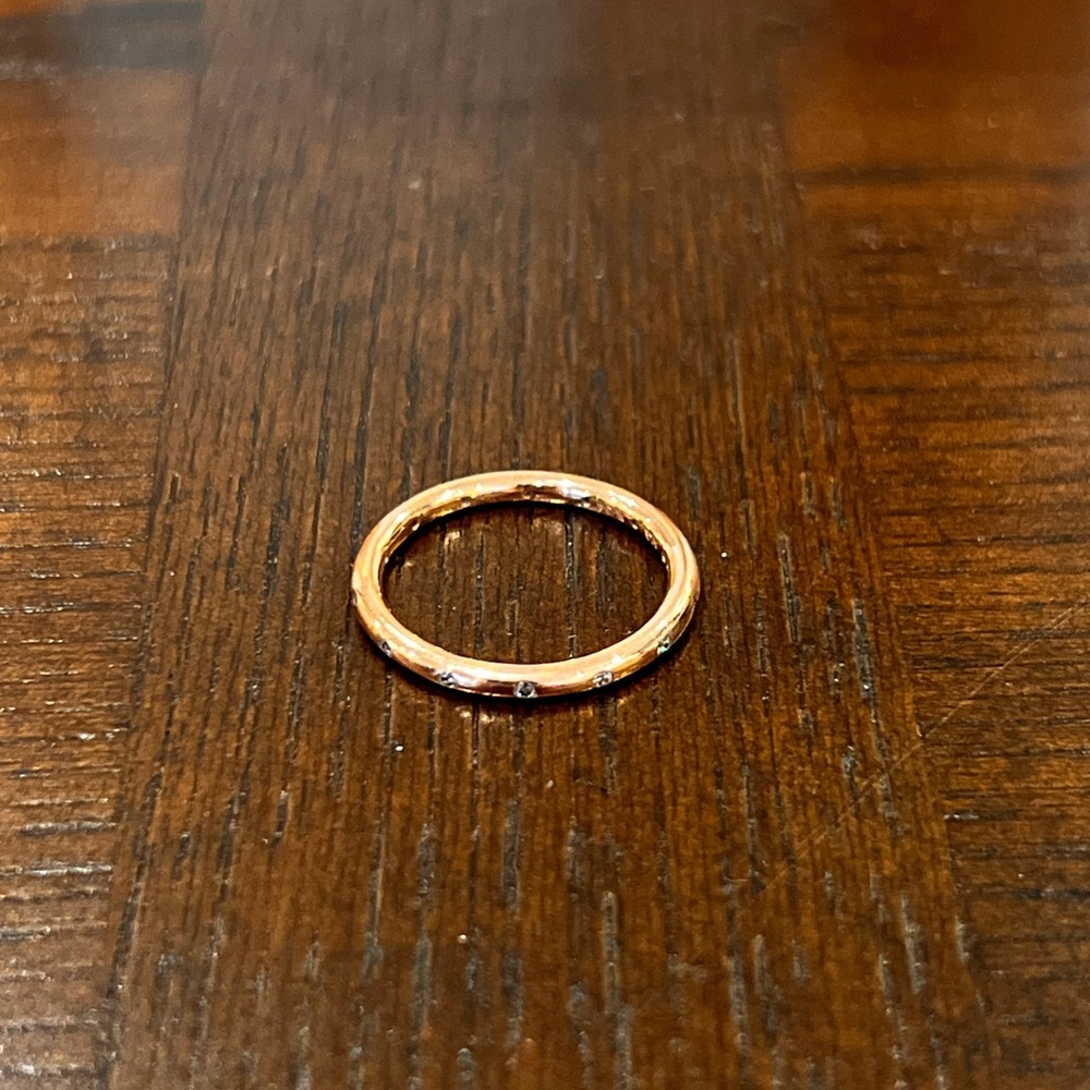 Rose gold ring with crystal detail